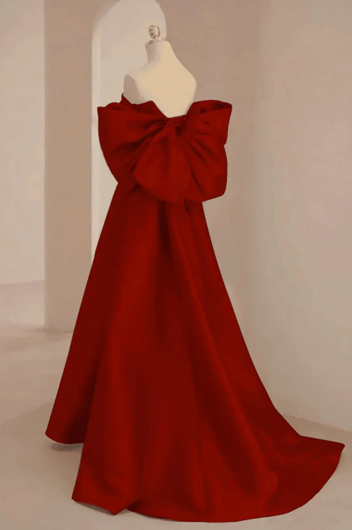 Wine Red Satin Sweetheart Long A-Line Prom Dress, Wine Red Evening Dress TP1076