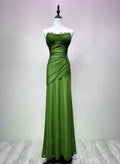 Green Spandex Straps Formal Dress, Green Evening Dress Prom Dress TP1086