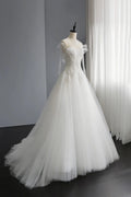 Previous Next   A-Line Tulle Lace Long Prom Dresses, Evening Party Dresses TP523