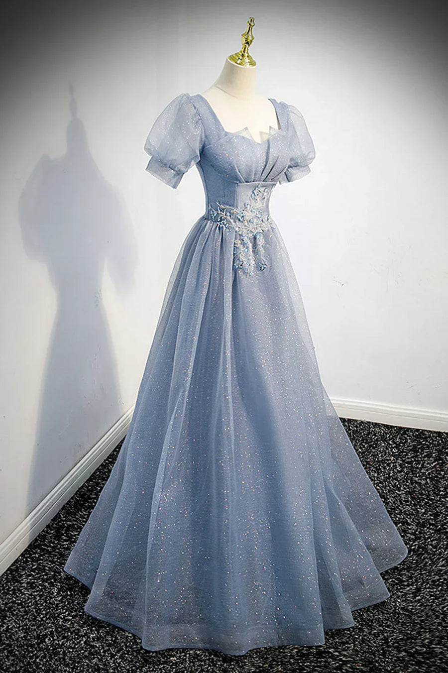 Cute Tulle Lace Long Prom Dresses, A-Line Evening Party Dresses TP634