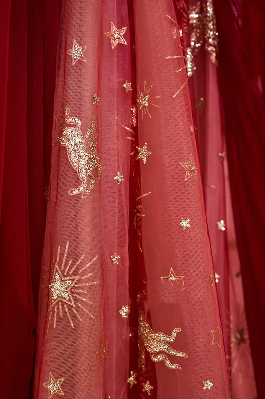 Red Tulle Long Prom Dresses, A-Line Off the Shoulder Formal Dresses TP652