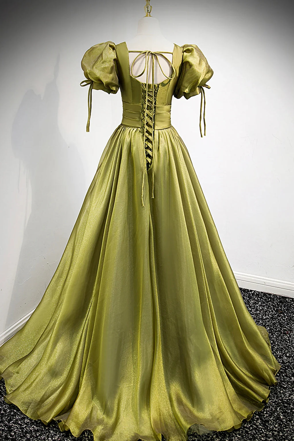 Green V-Neck Long Prom Dresses, A-Line Evening Dresses TP707