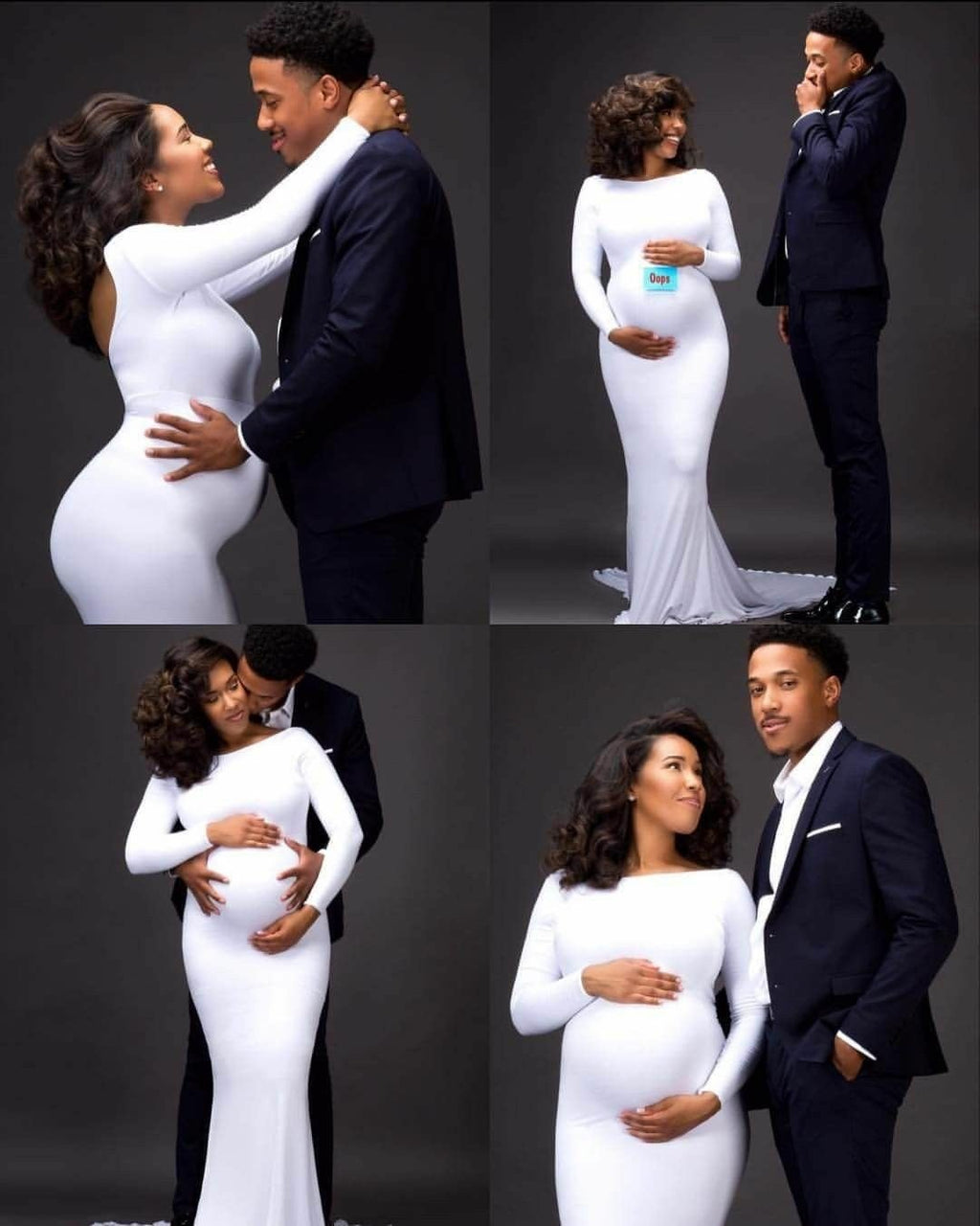 Maternity White Long Dress Baby Shower Shoot Maternity Gown