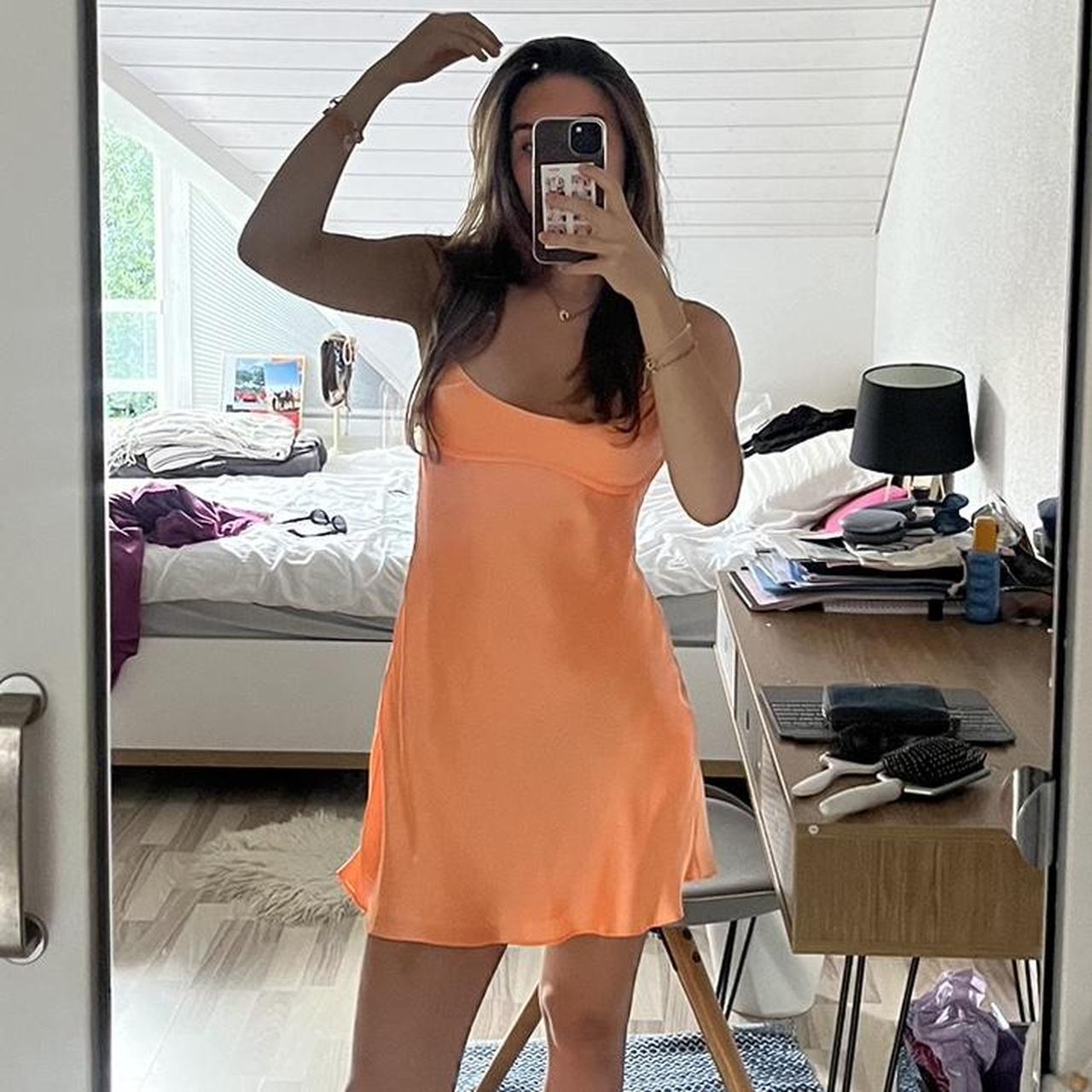 Modest Orange Satin Short Formal 8Th Grade Homecoming Dresses Hoco Backless Cocktail Outfits