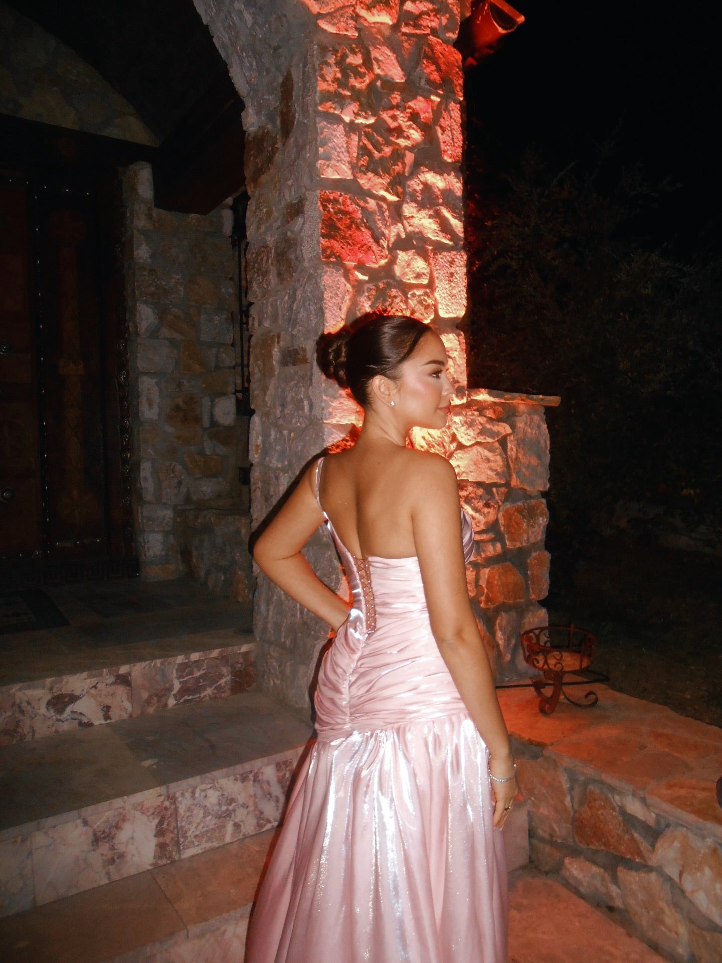 Elegant One Shoulder Prom Dresses A Line Formal Evening Gown with Slit