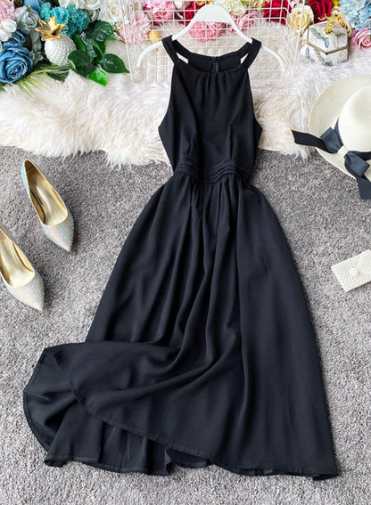 Red A line sleeveless summer dress fashion dress 050