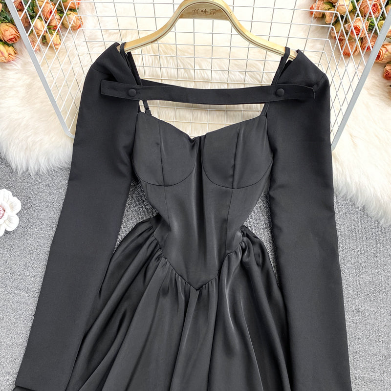 High waist thin bud dress aging sweet fluffy A-line skirt short skirt  3120