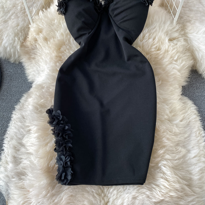 Design sense lace splicing sexy Strapless skirt  2816