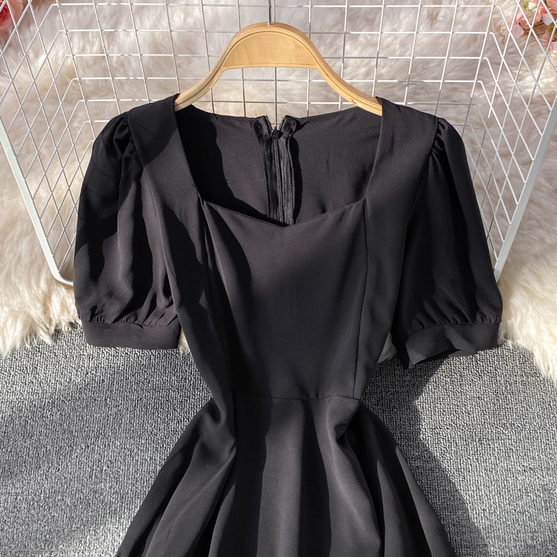 Narrow waist French long skirt with large hem  3208