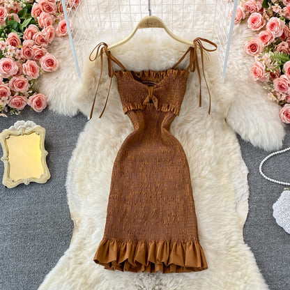 Suspender Hip Wrap fishtail dress female  3254