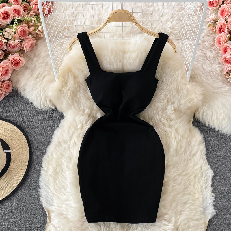 Temperament pleated waist drawstring dress  2810