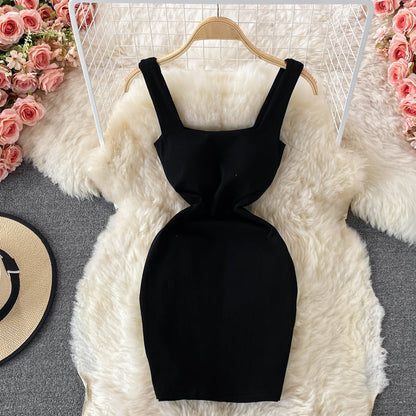 Temperament pleated waist drawstring dress  2810