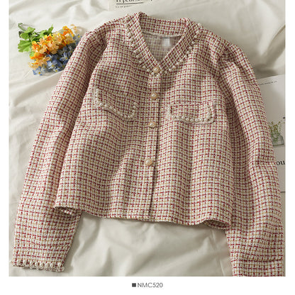 Small short tweed single breasted cardigan small coat  2092