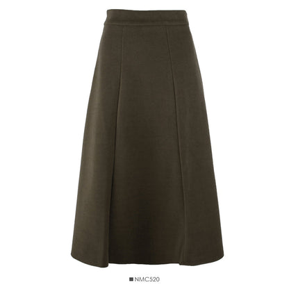 Retro temperament versatile solid color skirt women  2545