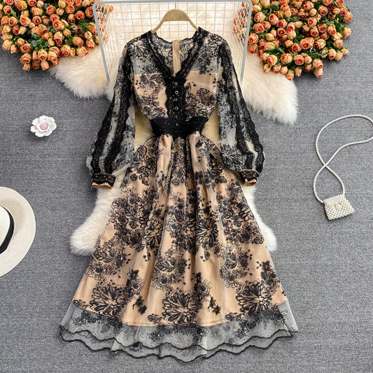 High end light luxury large swing long skirt  3080