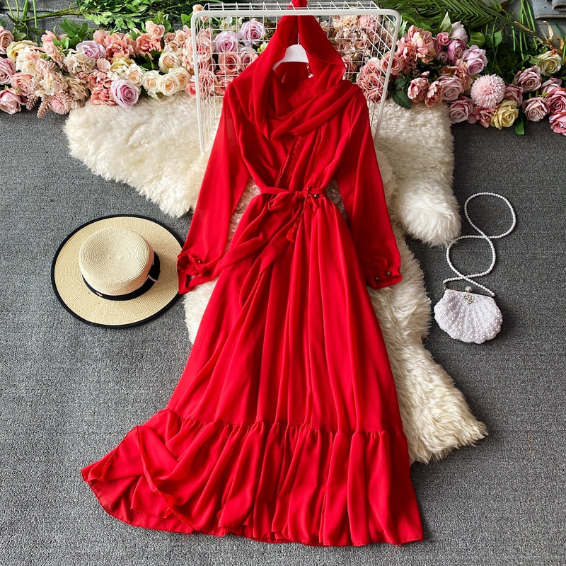 Large skirt Chiffon Dress  3028