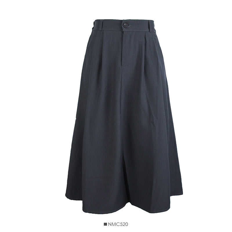 Simple and versatile solid medium length A-line skirt  2563