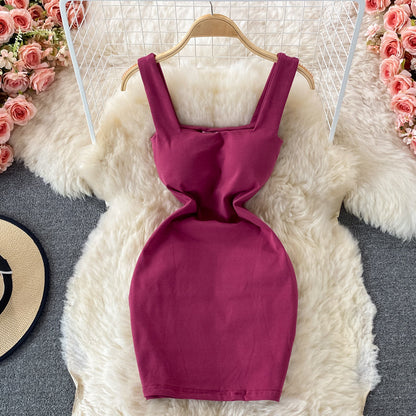 Temperament pleated waist drawstring dress  2810