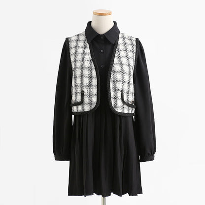 Fashion goddess two piece dress vest skirt small man wear temperament skirt  2326