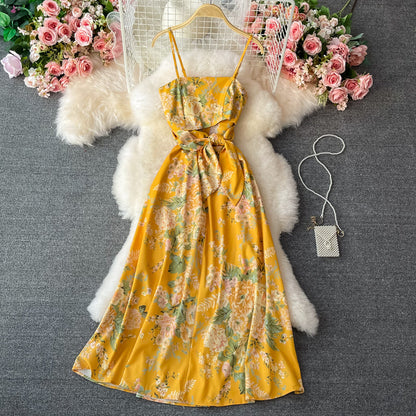 Super fairy French long suspender dress  3330