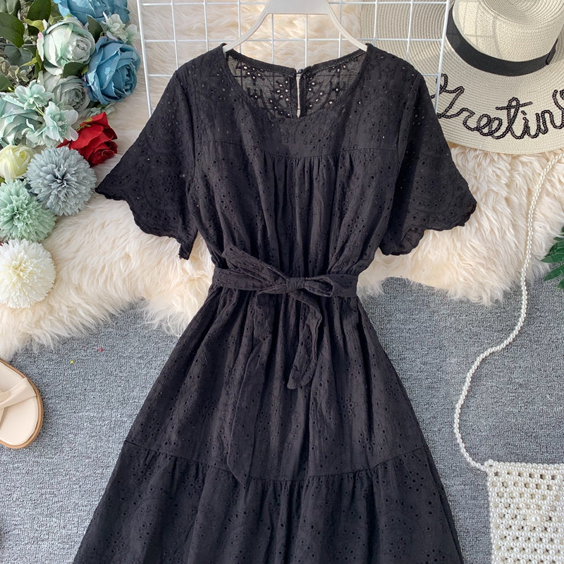 Super fairy sweet skirt waist Ruffle Dress large swing skirt long skirt  3132