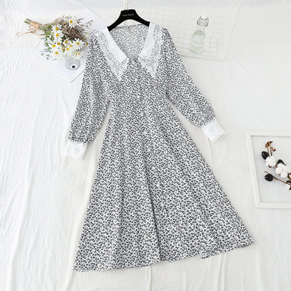 Korean patchwork Floral Dress  2244