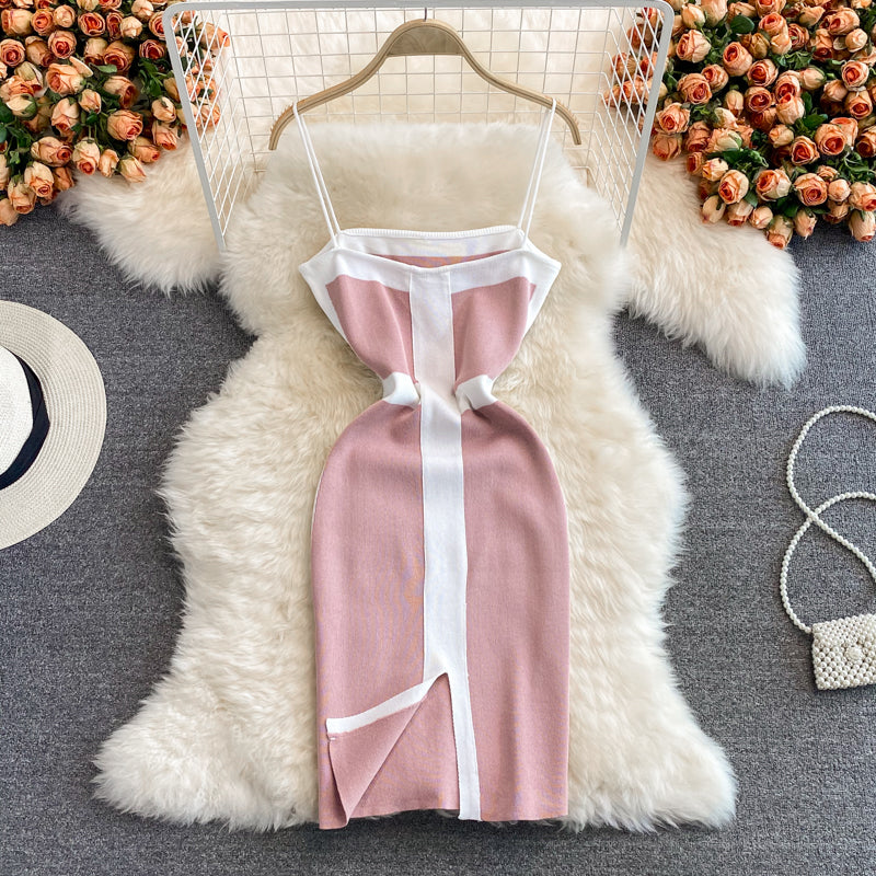 Korean Strapless suspender skirt women's tight elastic knitting  2806