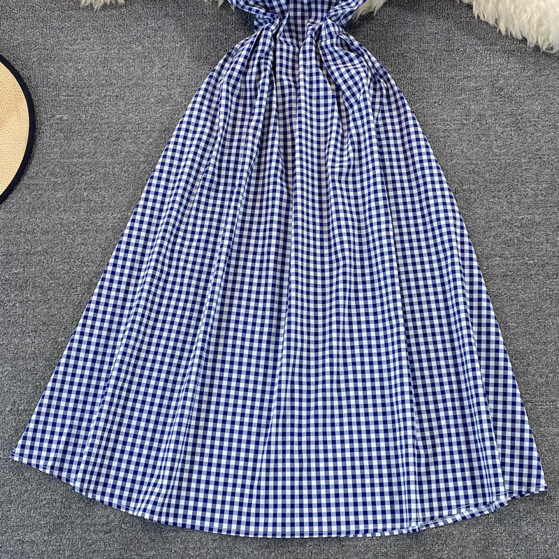 French Kikyo first love Plaid Dress  3066