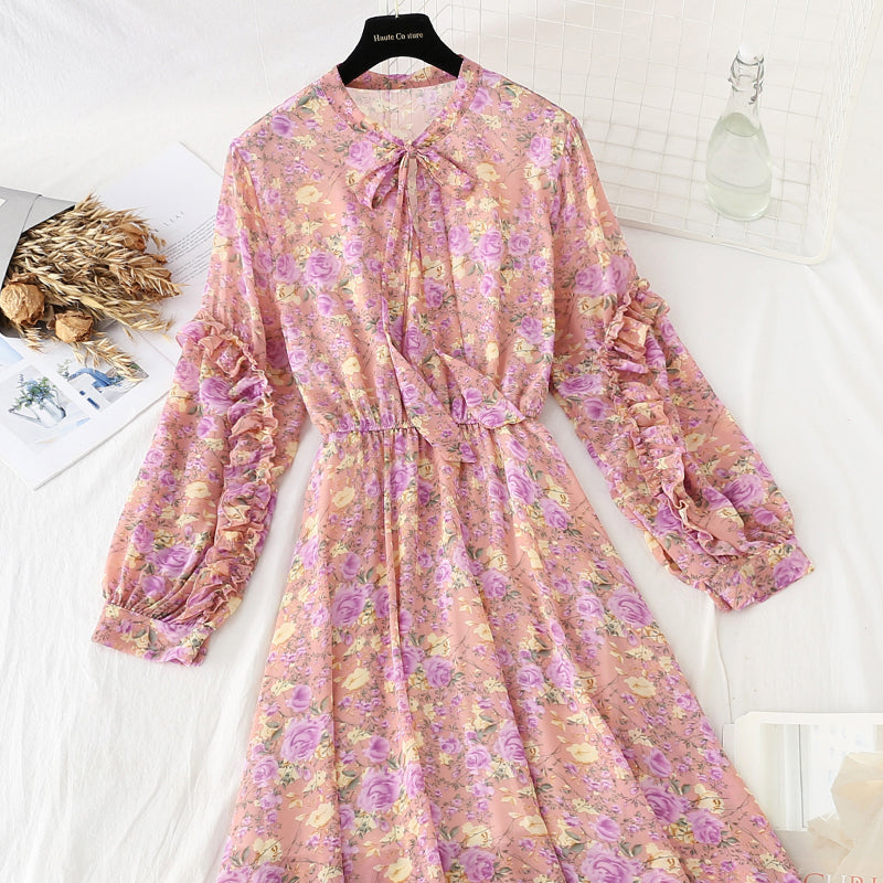 The new lace up chiffon skirt is thin and gentle, with a skirt inside  2310