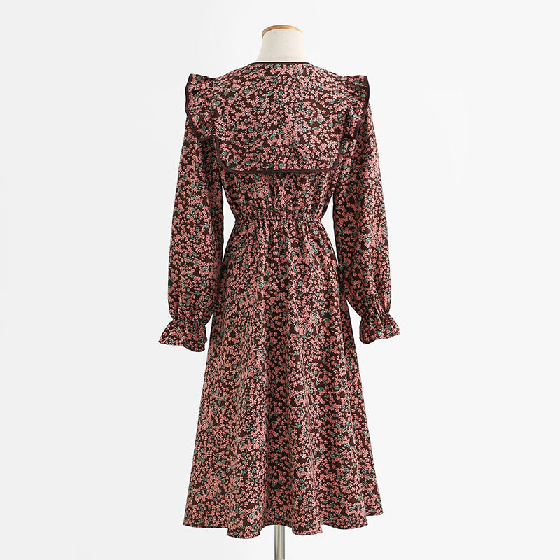 Slim skirt French floral skirt length skirt  2443