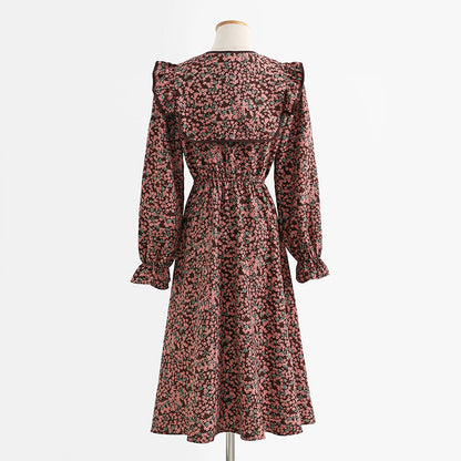 Slim skirt French floral skirt length skirt  2443