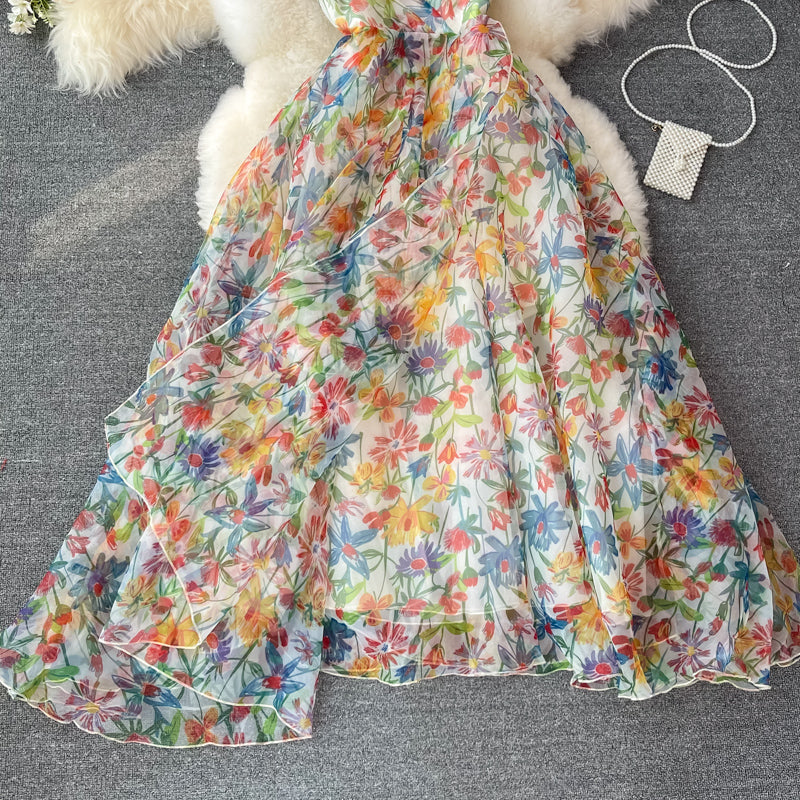 French retro temperament super xiansen suspender skirt  3342
