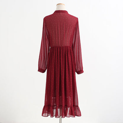 New fairy skirt lace up Chiffon thin floral skirt temperament long skirt  2336