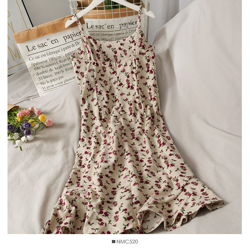 Sweet printed corduroy high waist medium length beautiful back dress for women  2675