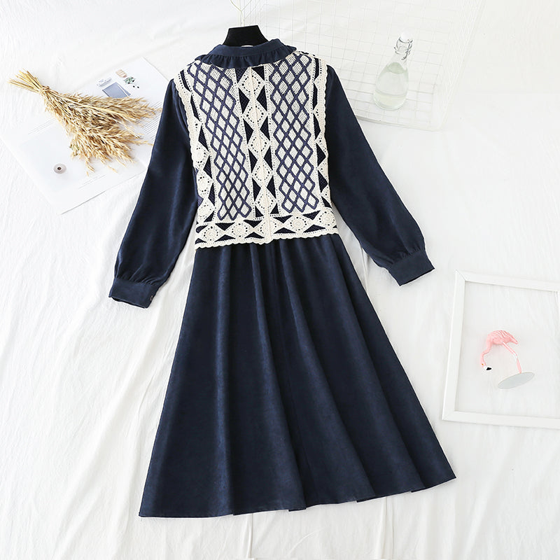 The New Retro waistband is slim, and the two-piece waistcoat skirt is over the knee  2195