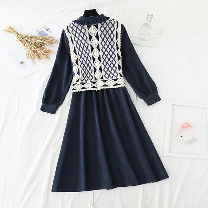The New Retro waistband is slim, and the two-piece waistcoat skirt is over the knee  2195