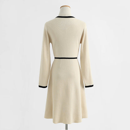 Knitted dress temperament small fragrance skirt thin bottomed skirt  2265