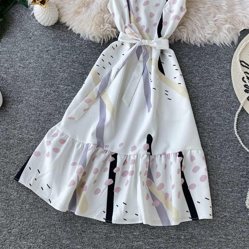 Sweet temperament A-line skirt Ruffle Skirt  3402