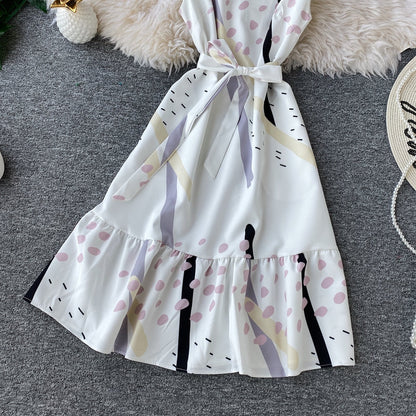 Sweet temperament A-line skirt Ruffle Skirt  3402