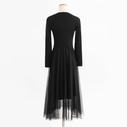 Women's stitched mesh small fragrant dress  2338