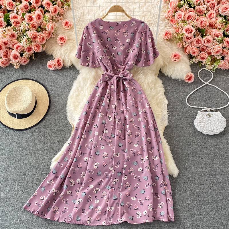 Retro waist, slim temperament, elegant long skirt  3073