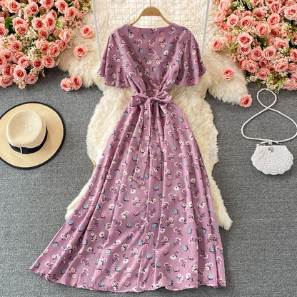 Retro waist, slim temperament, elegant long skirt  3073