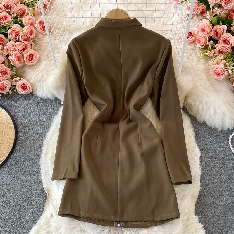 Celebrity temperament suit skirt slim and slim zipper design  2921