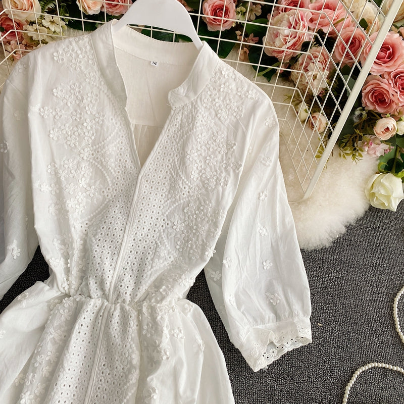 French long skirt with gentle, light and mature temperament  3163