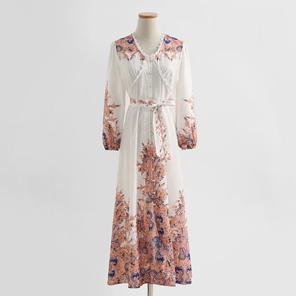 High end fairy long skirt is thin and cold, broken flower skirt is bottomed  2435