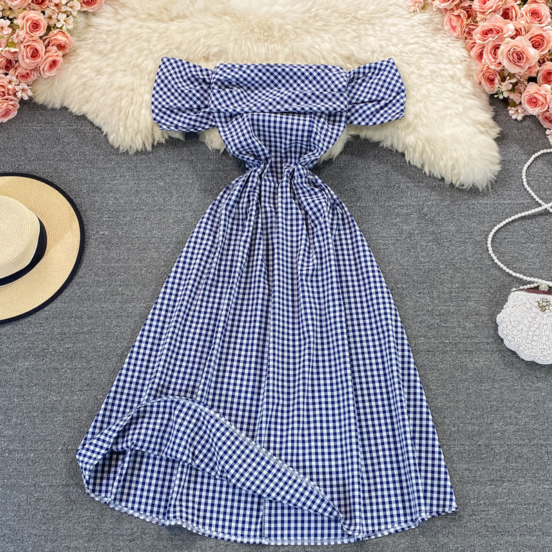 French Kikyo first love Plaid Dress  3066