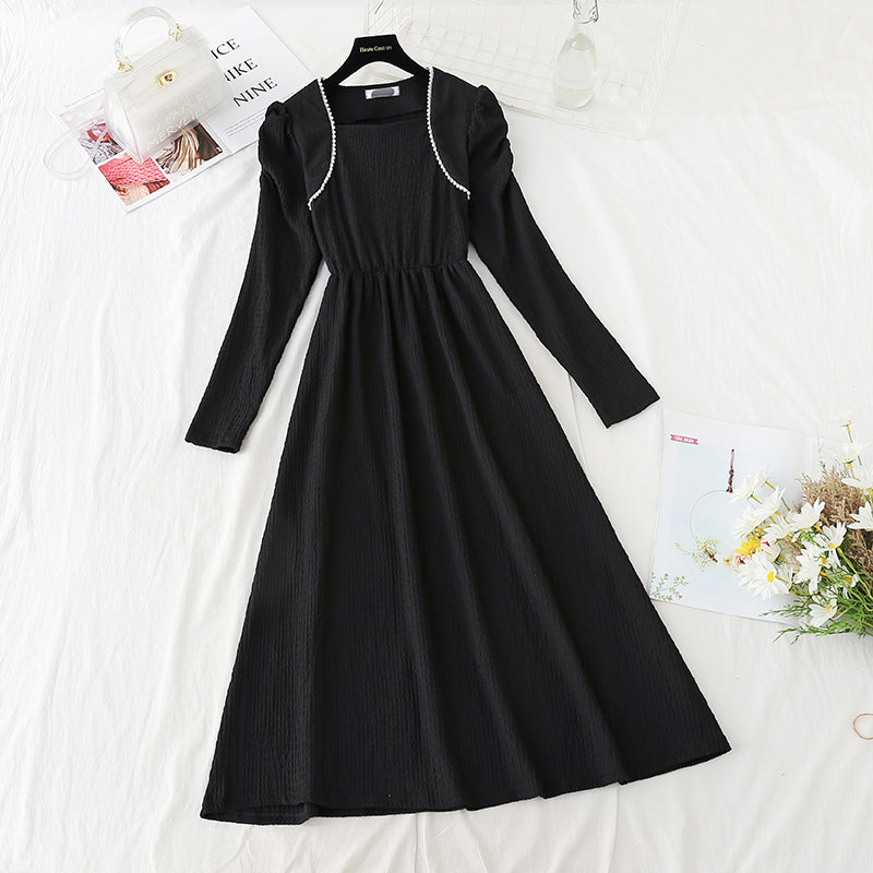 Small black skirt fashion age reduction gentle wind small waist skirt  2400