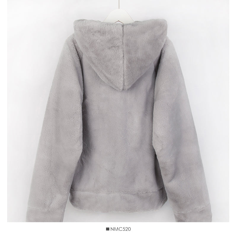 Korean loose and thin large pocket hooded Plush warm coat for women  2120