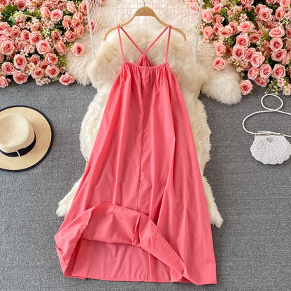 First love girl vacation suspender beautiful back beach skirt  2998