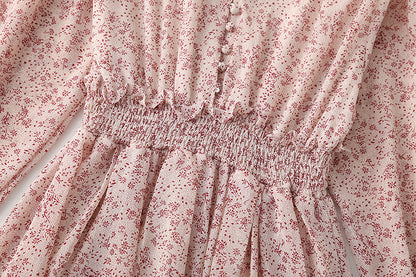 Broken Flower Chiffon French retro backing skirt fairy super fairy series  2418